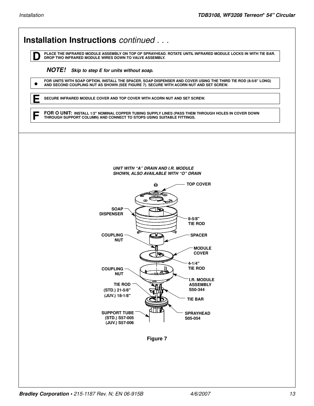 Bradley Smoker TDB3108 installation manual Installation Instructions 