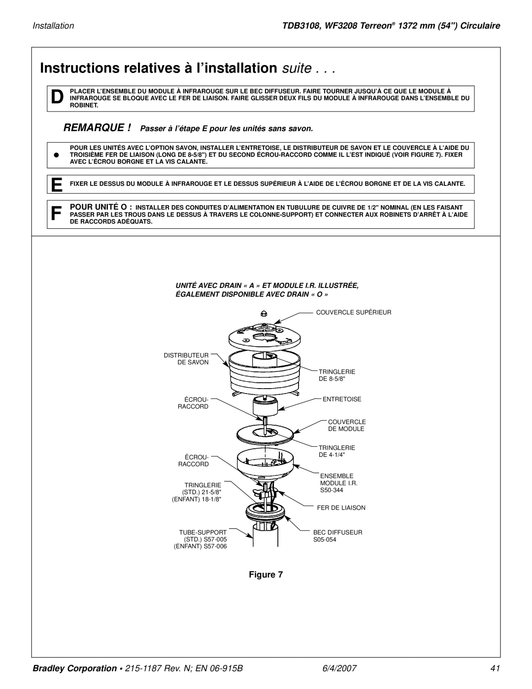 Bradley Smoker TDB3108 installation manual Instructions relatives à l’installation suite 