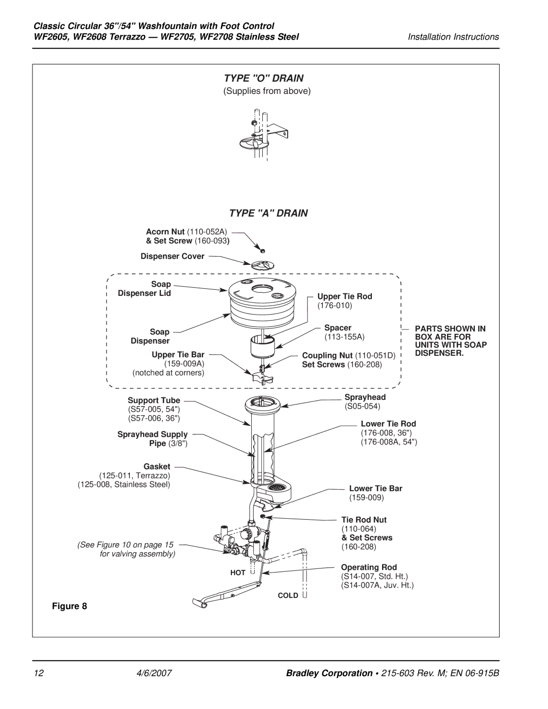 Bradley Smoker WF2708, WF2605 installation instructions Type O Drain 