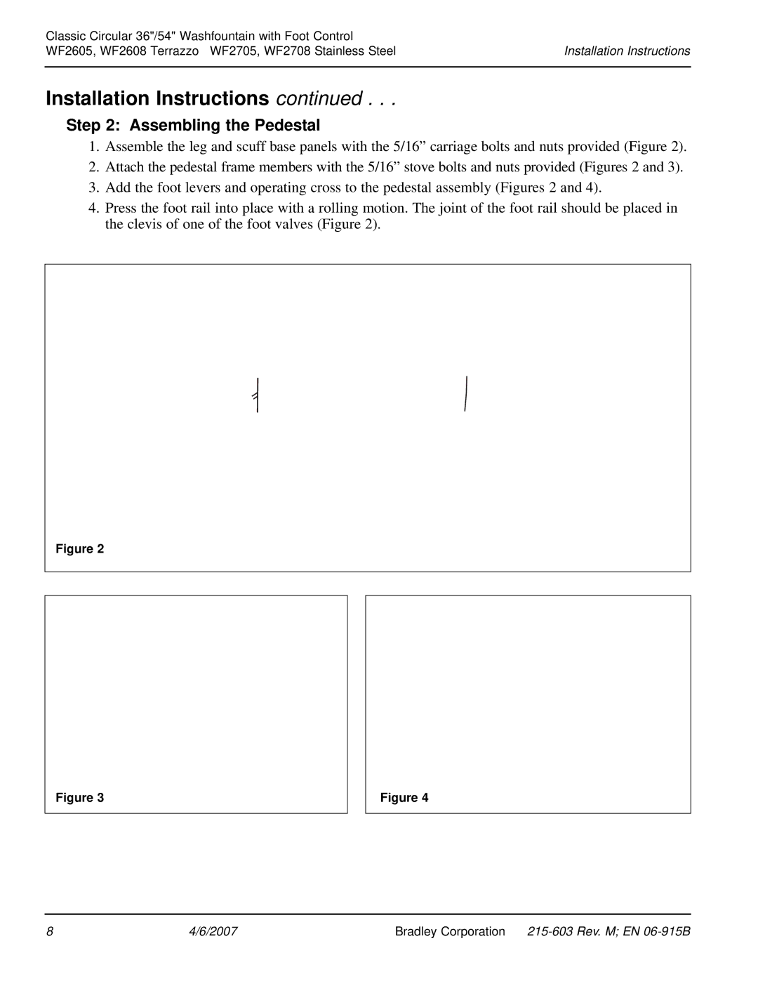 Bradley Smoker WF2708, WF2605 installation instructions Assembling the Pedestal 