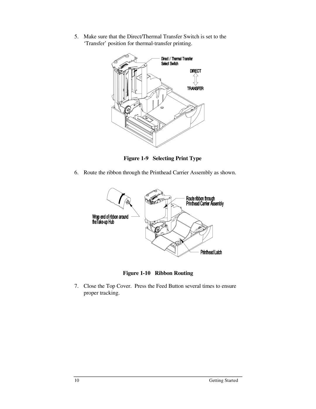 Brady 1024 manual Selecting Print Type 