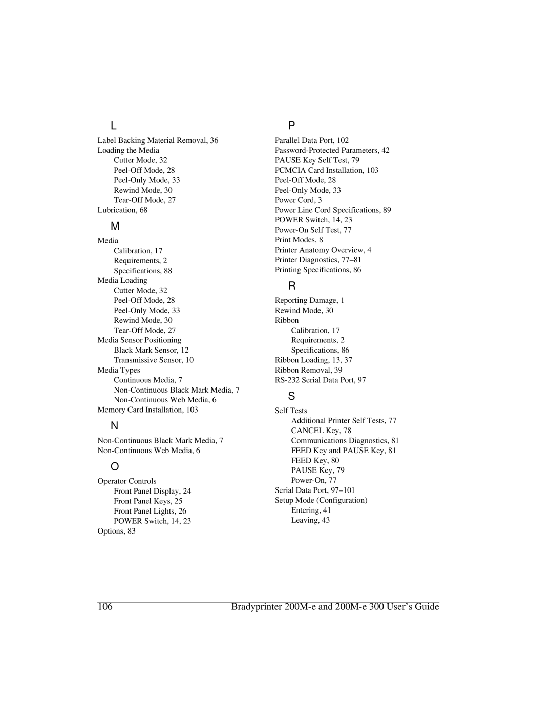 Brady manual Bradyprinter 200M-e and 200M-e 300 User’s Guide 