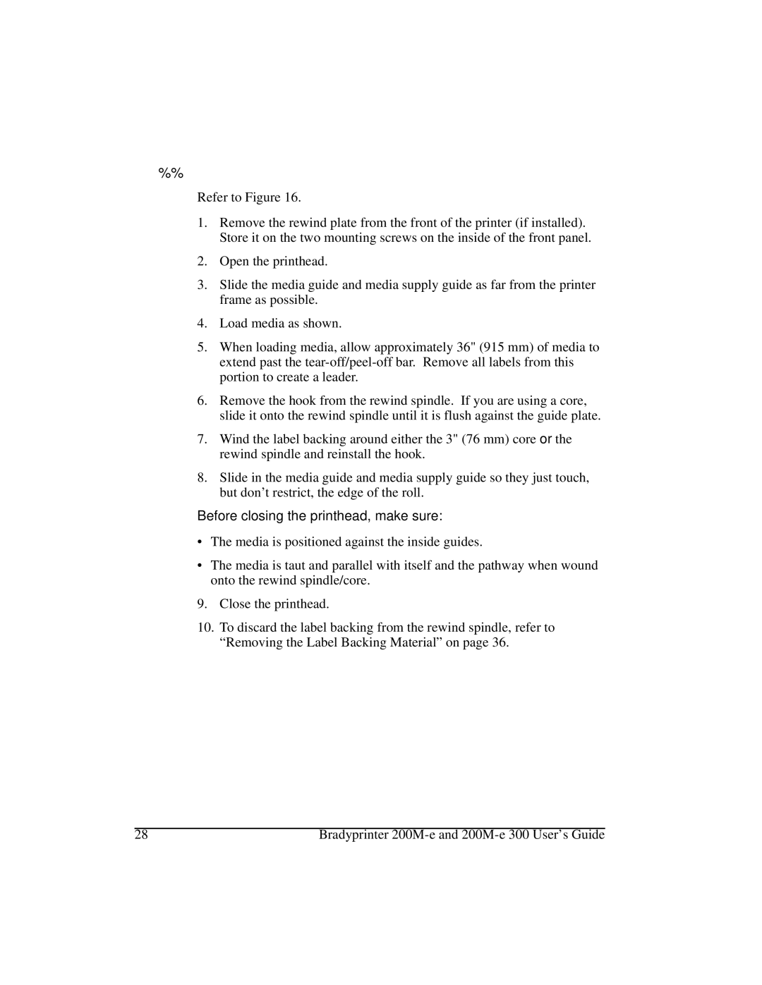 Brady 200M-e 300 manual 3HHO2II0RGH, Before closing the printhead, make sure 