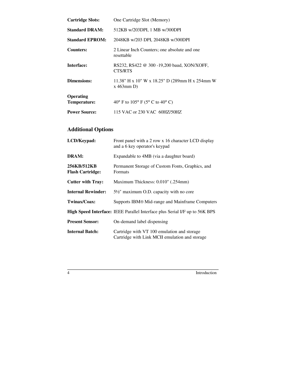 Brady 2024, 2034 manual Additional Options 