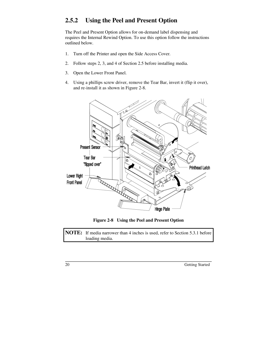 Brady 2024, 2034 manual Using the Peel and Present Option 