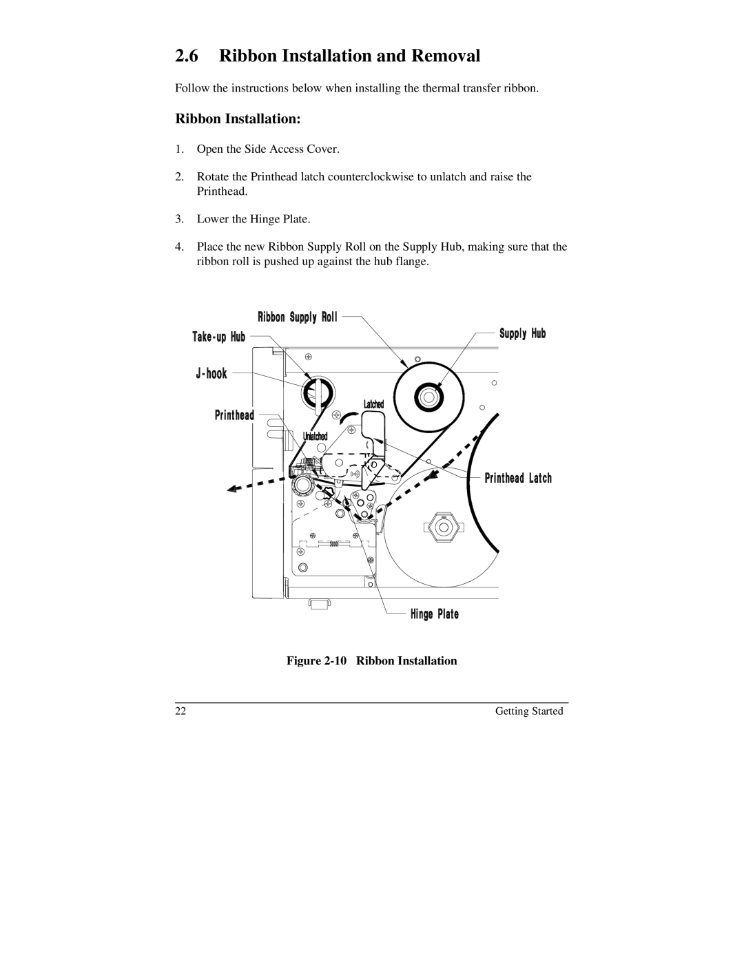 Brady 2024, 2034 manual Ribbon Installation and Removal 