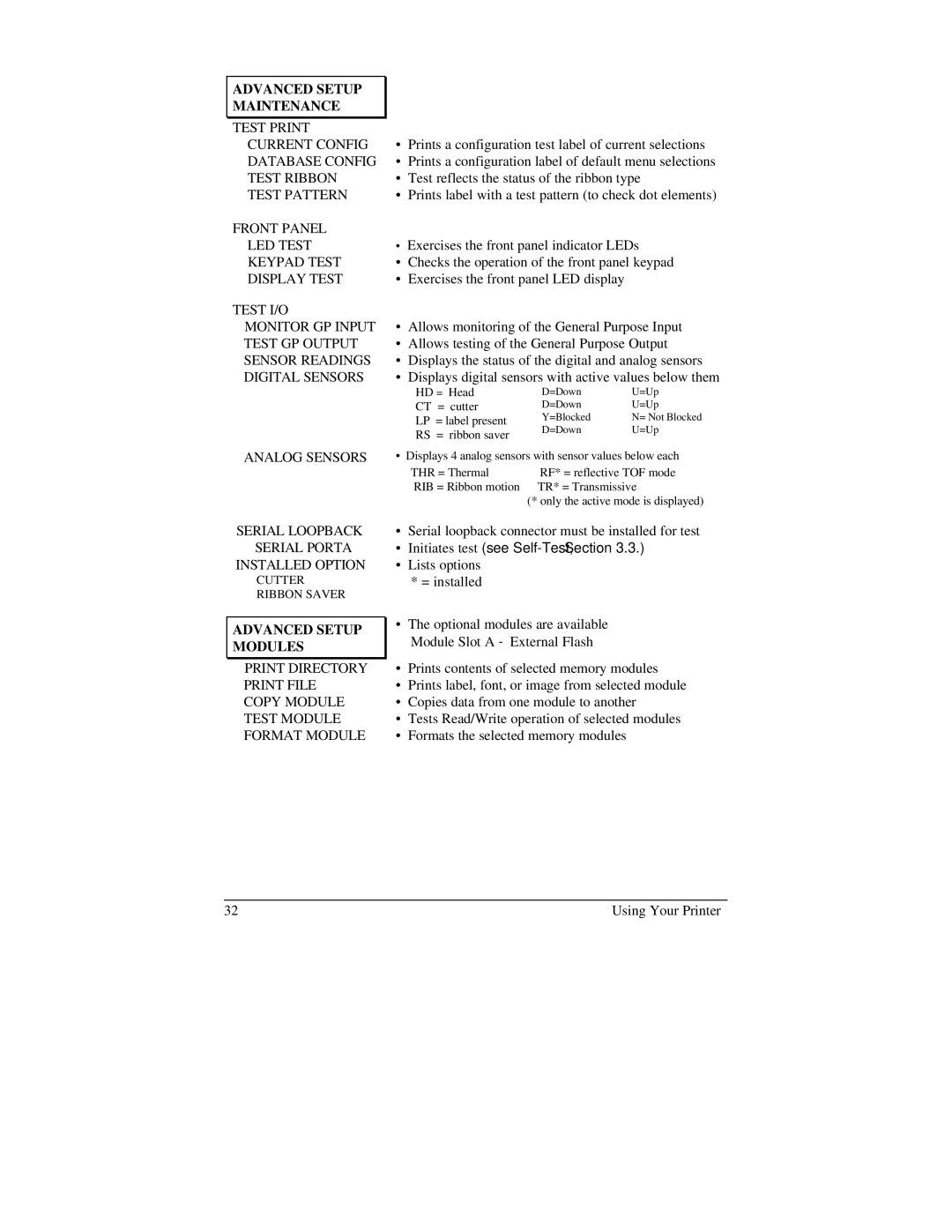 Brady 2024, 2034 manual Advanced Setup Maintenance 