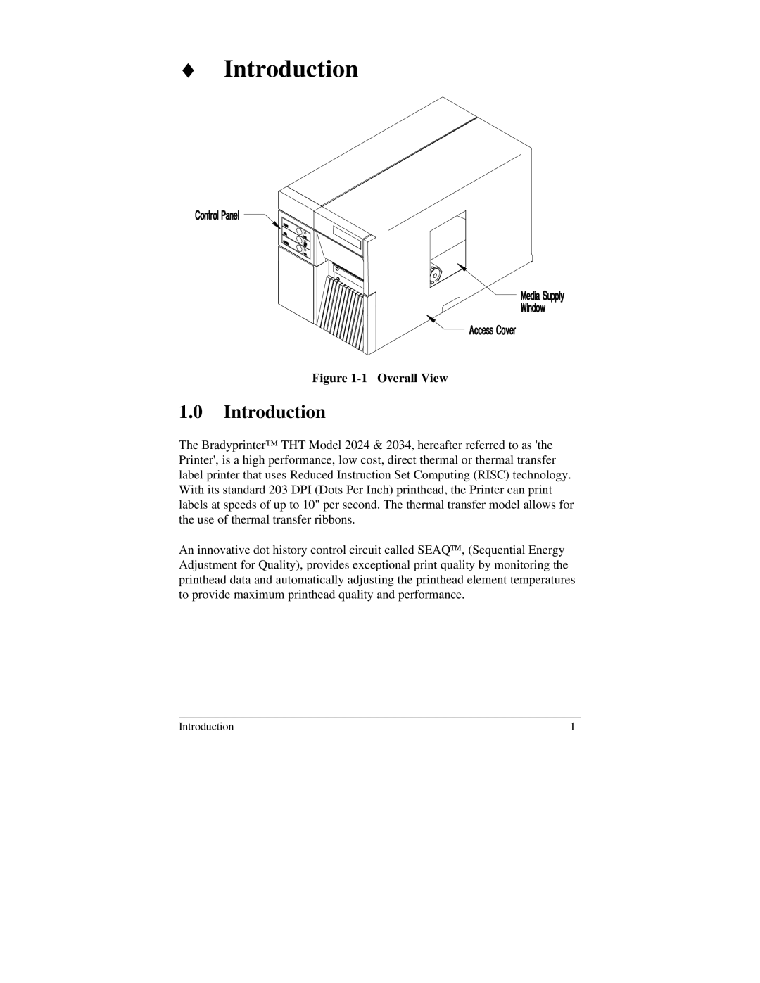 Brady 2034, 2024 manual Introduction 