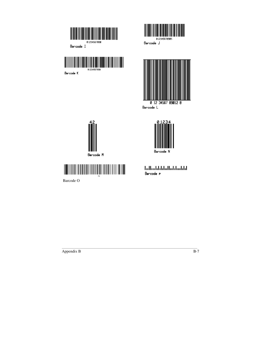 Brady 2034, 2024 manual Barcode O Appendix B 