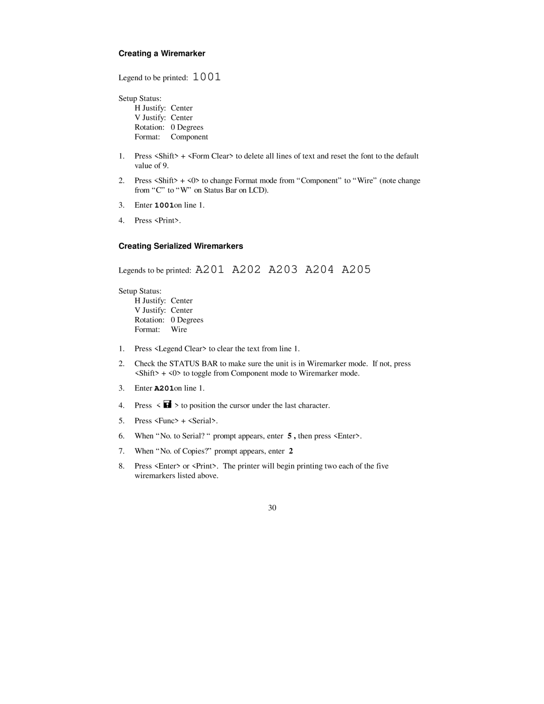 Brady 2200 user manual Creating a Wiremarker 