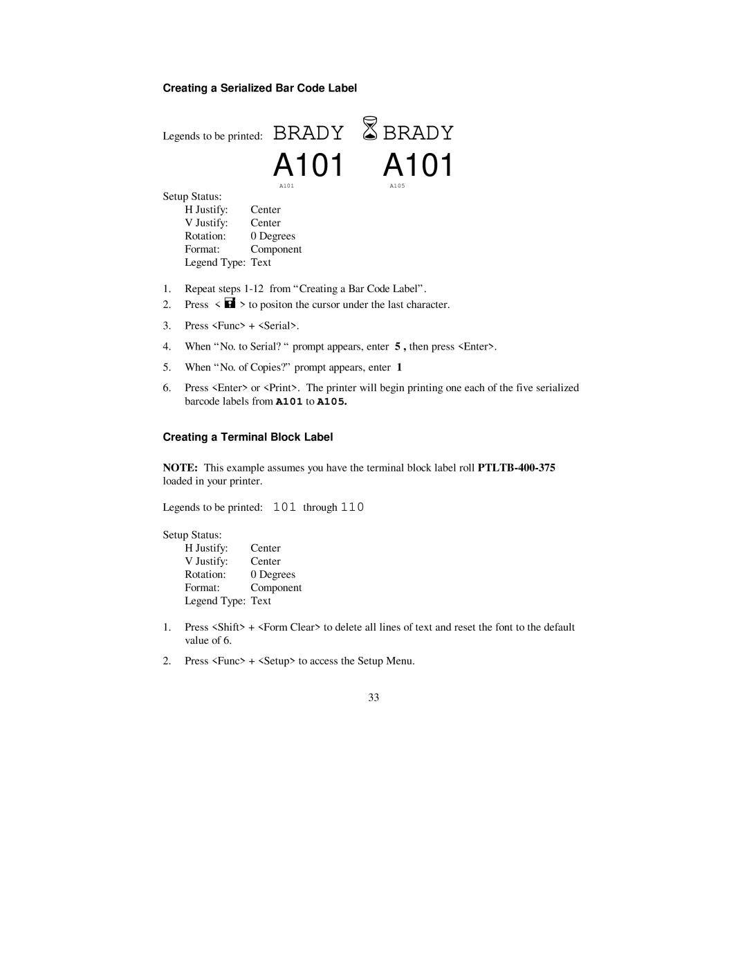 Brady 2200 user manual 6BRADY 