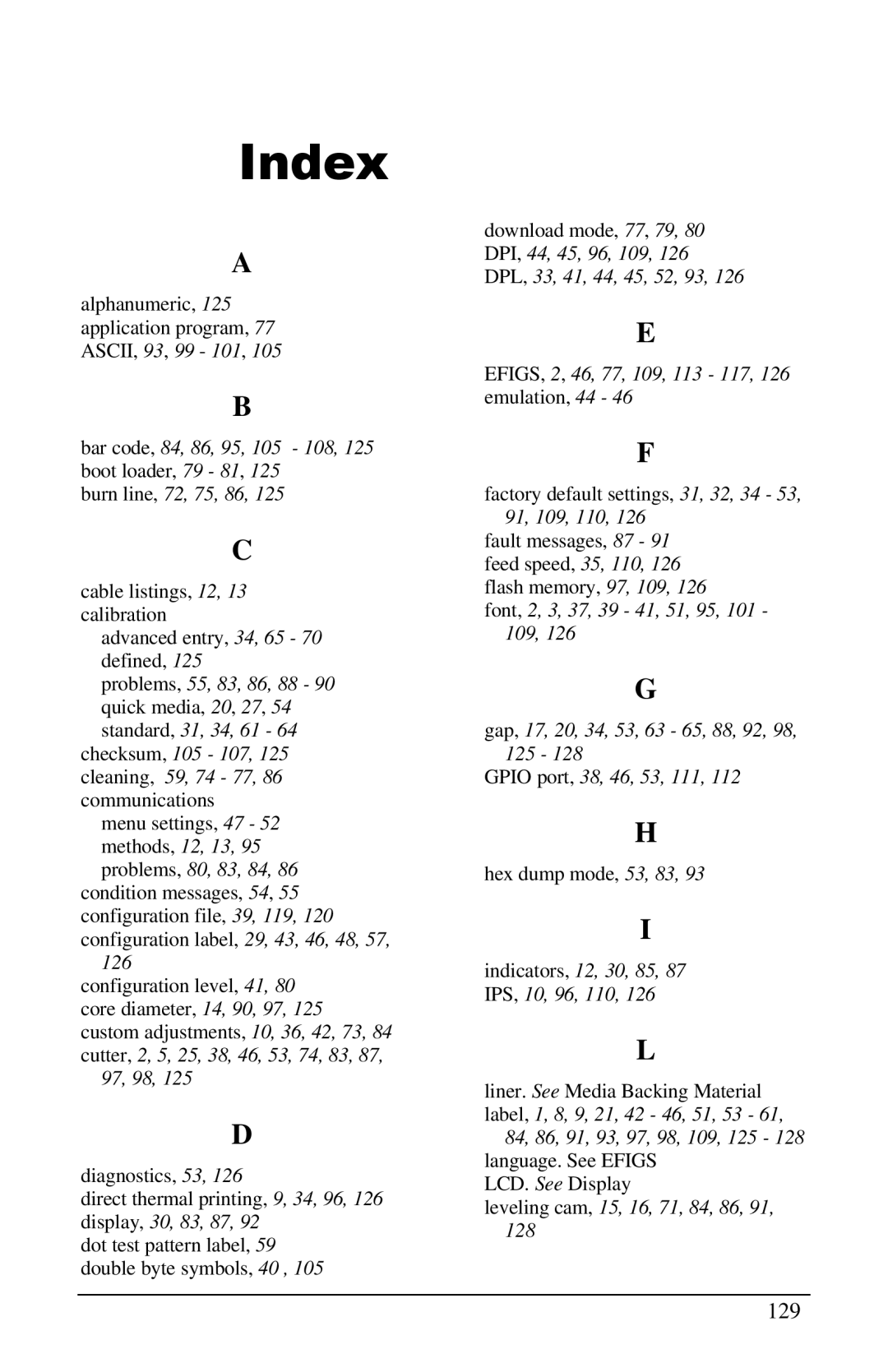 Brady 6441, 3481, 2461 manual Index 