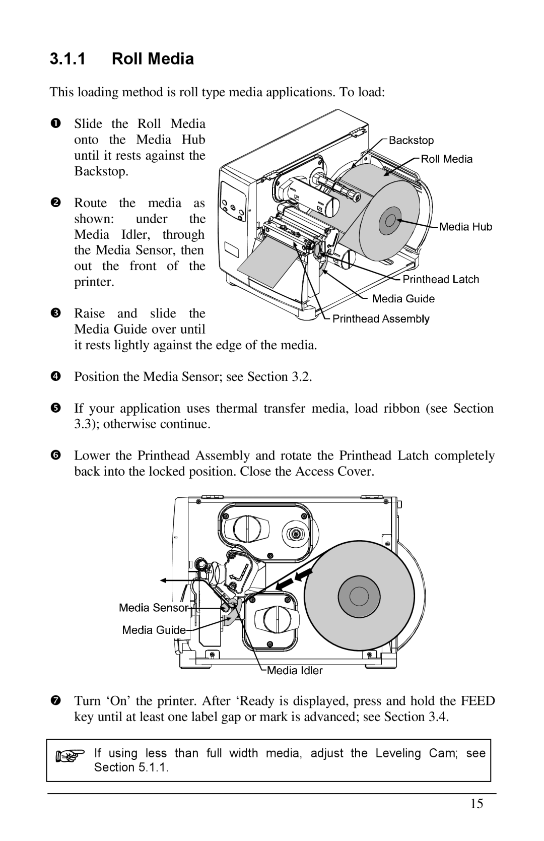 Brady 6441, 3481, 2461 manual Roll Media 