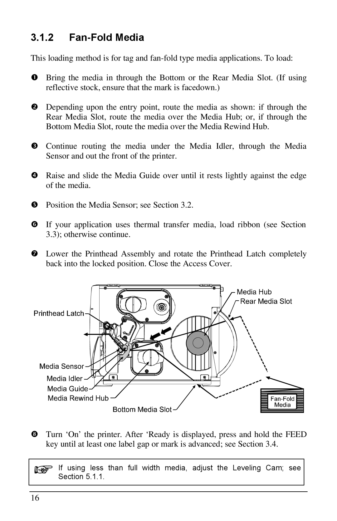 Brady 2461, 3481, 6441 manual Fan-Fold Media 