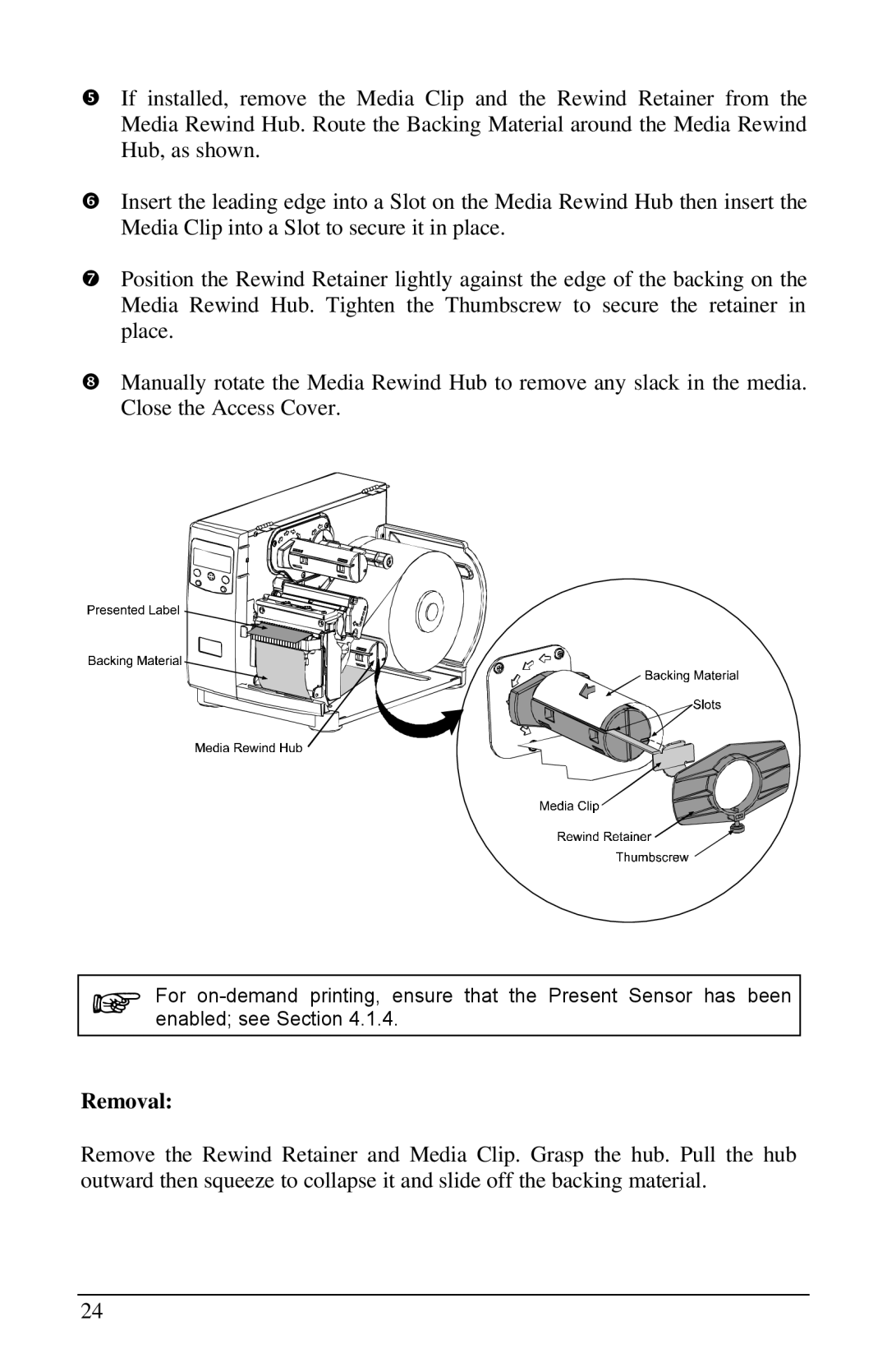 Brady 6441, 3481, 2461 manual Removal 