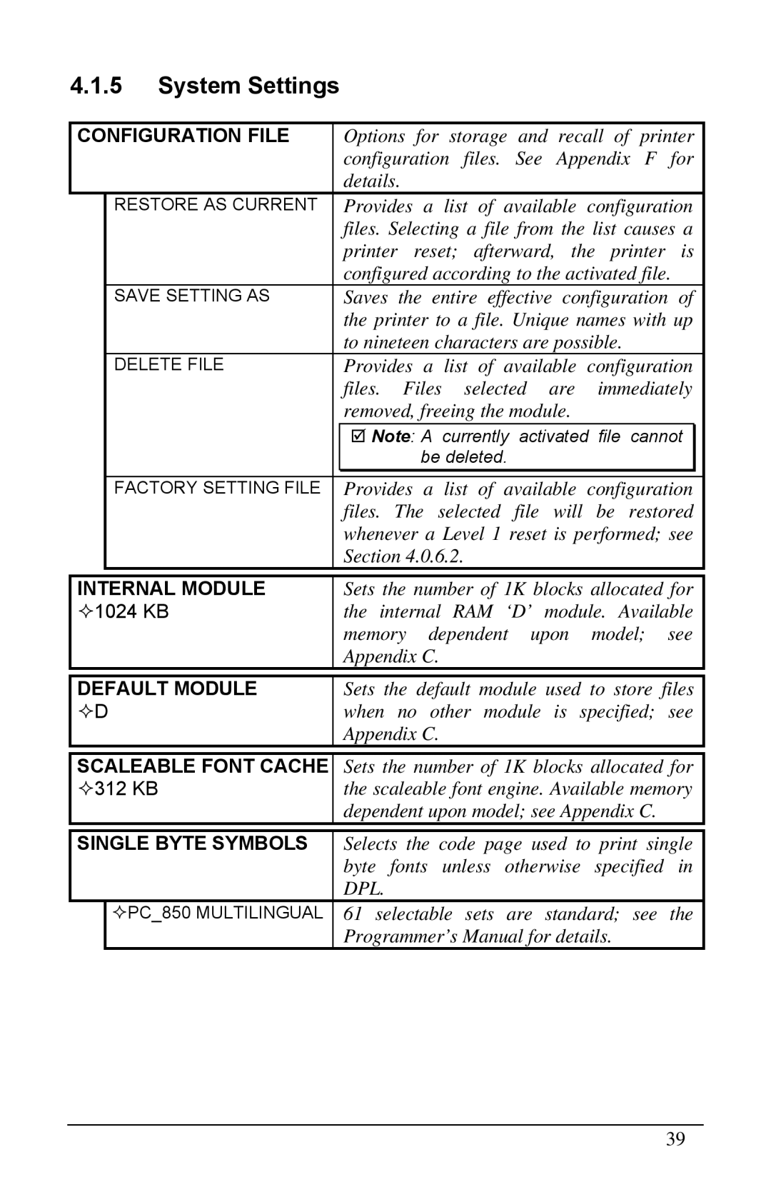 Brady 6441, 3481, 2461 manual System Settings 