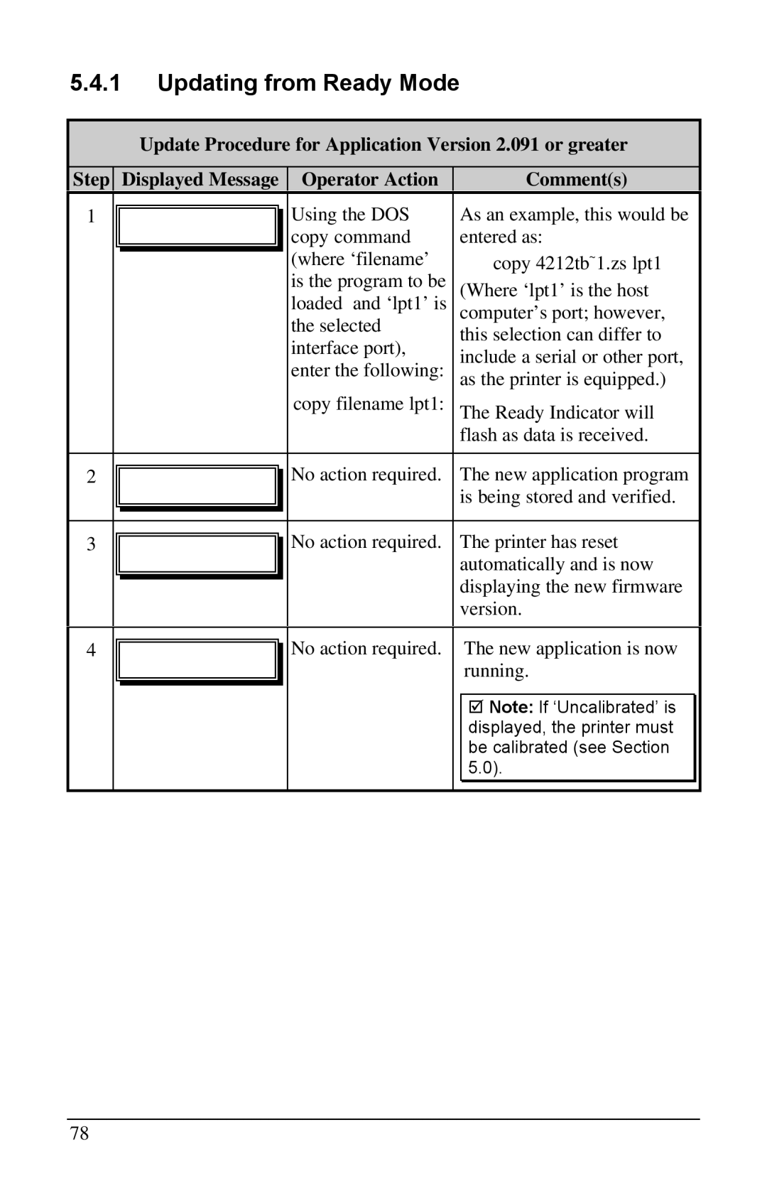 Brady 6441, 3481, 2461 manual Updating from Ready Mode 