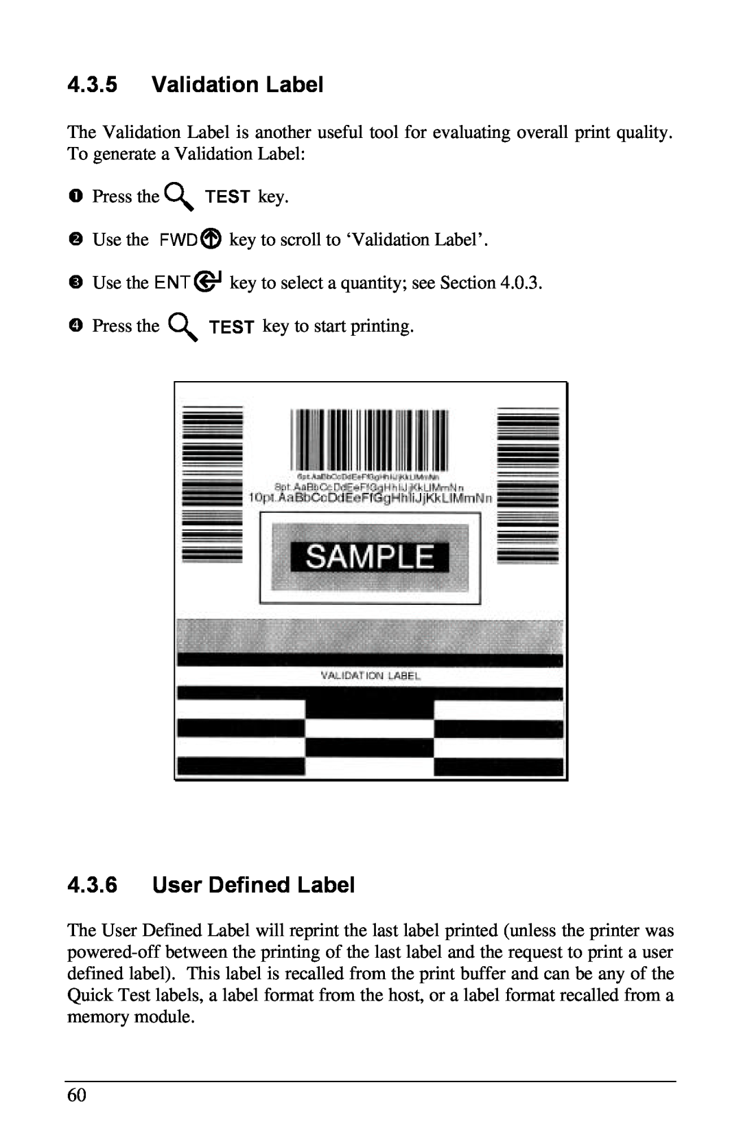 Brady 6441, 3481, 2461 manual Validation Label, User Defined Label 