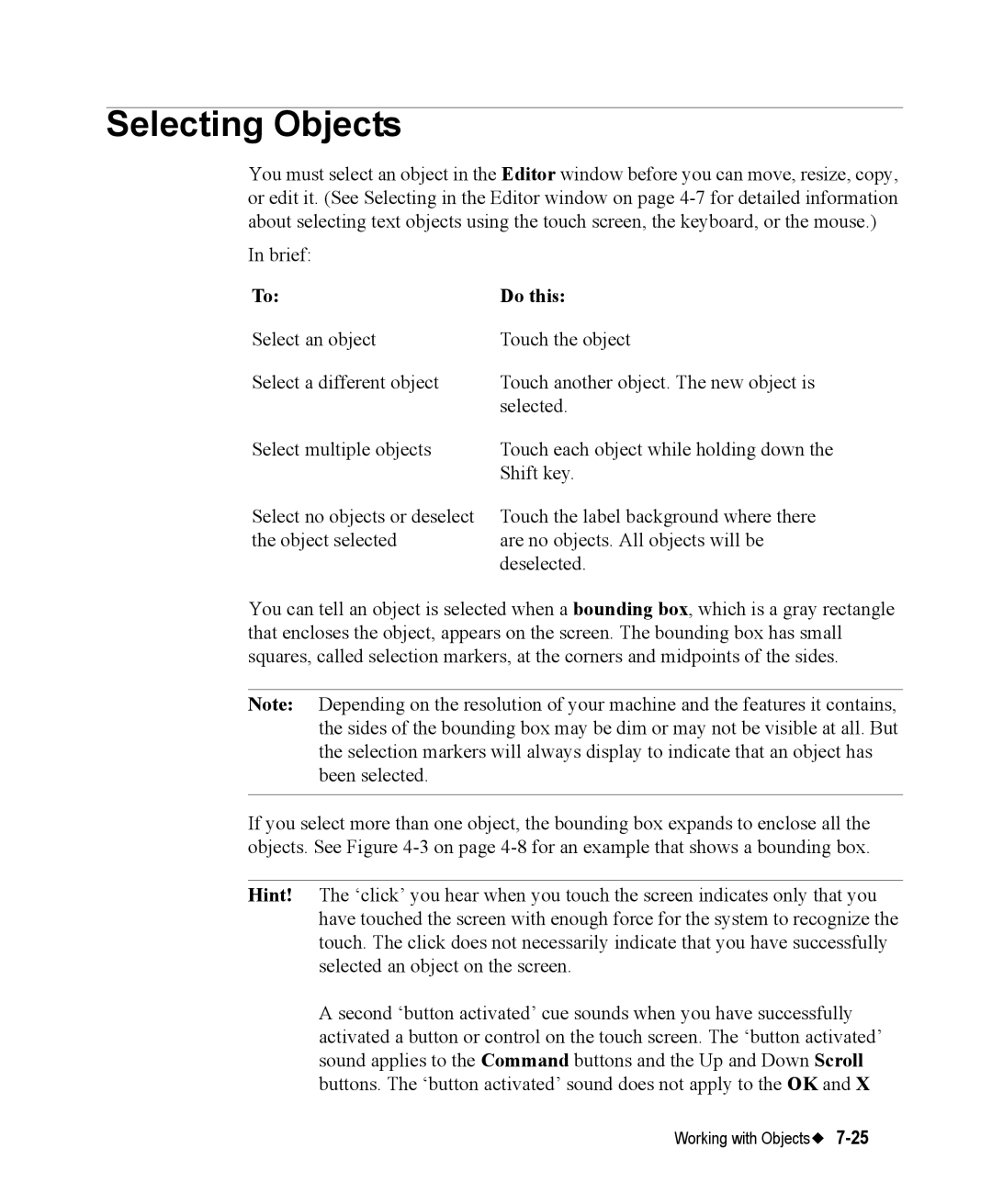 Brady 76800 manual Selecting Objects, Do this 