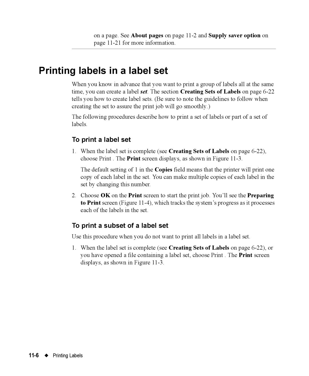 Brady 76800 manual Printing labels in a label set, To print a label set, To print a subset of a label set 