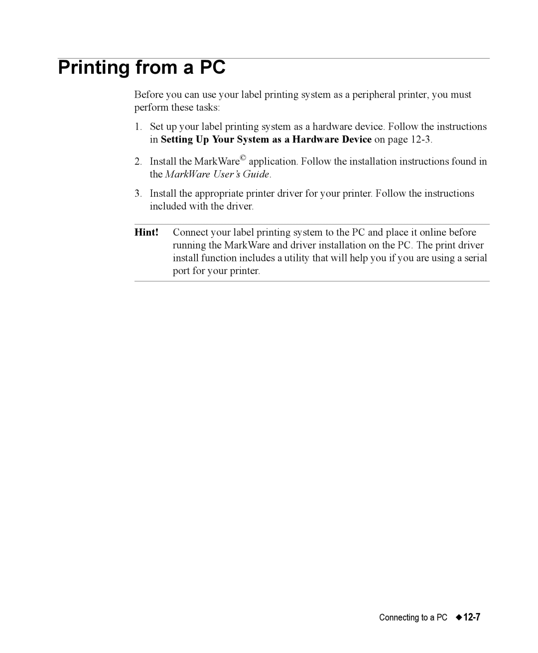 Brady 76800 manual Printing from a PC 