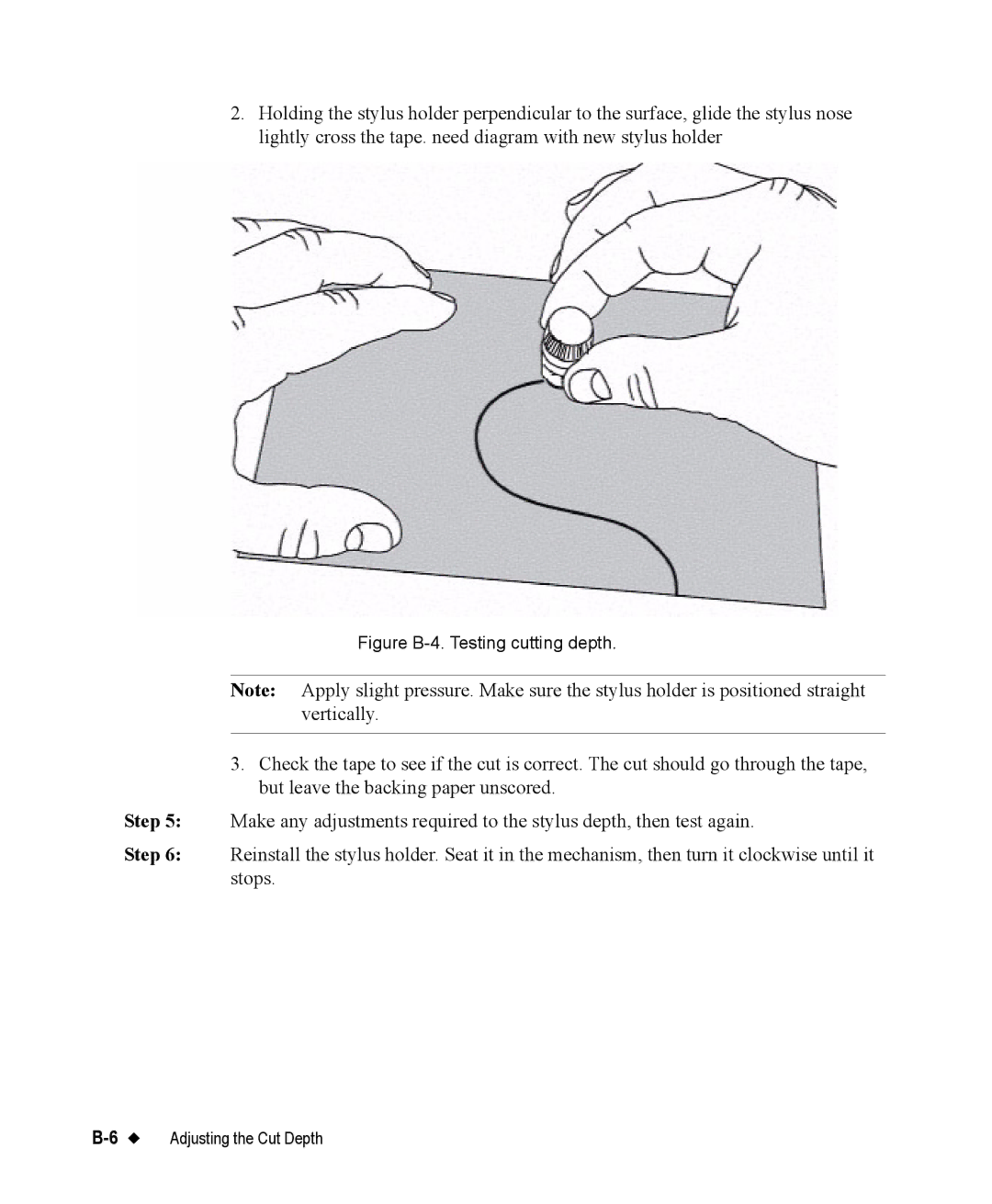 Brady 76800 manual Figure B-4. Testing cutting depth 