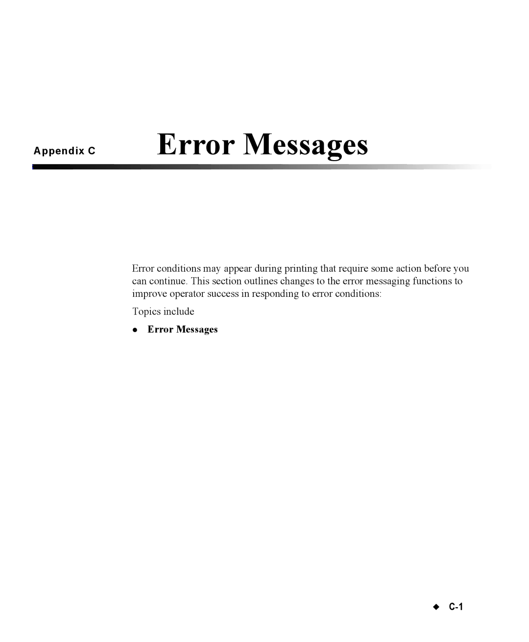 Brady 76800 manual Appendix CError Messages 