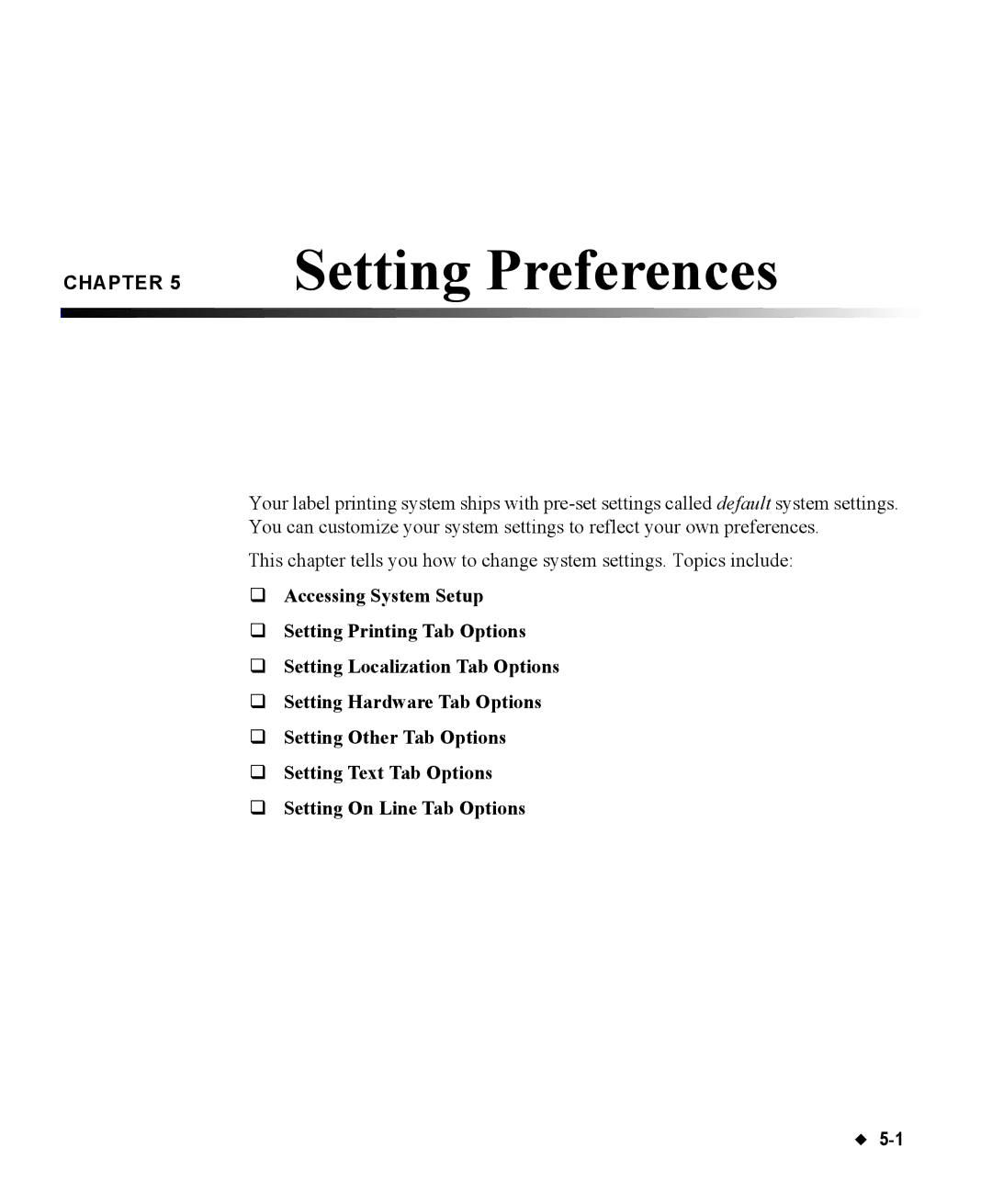 Brady 76800 manual Setting Preferences 