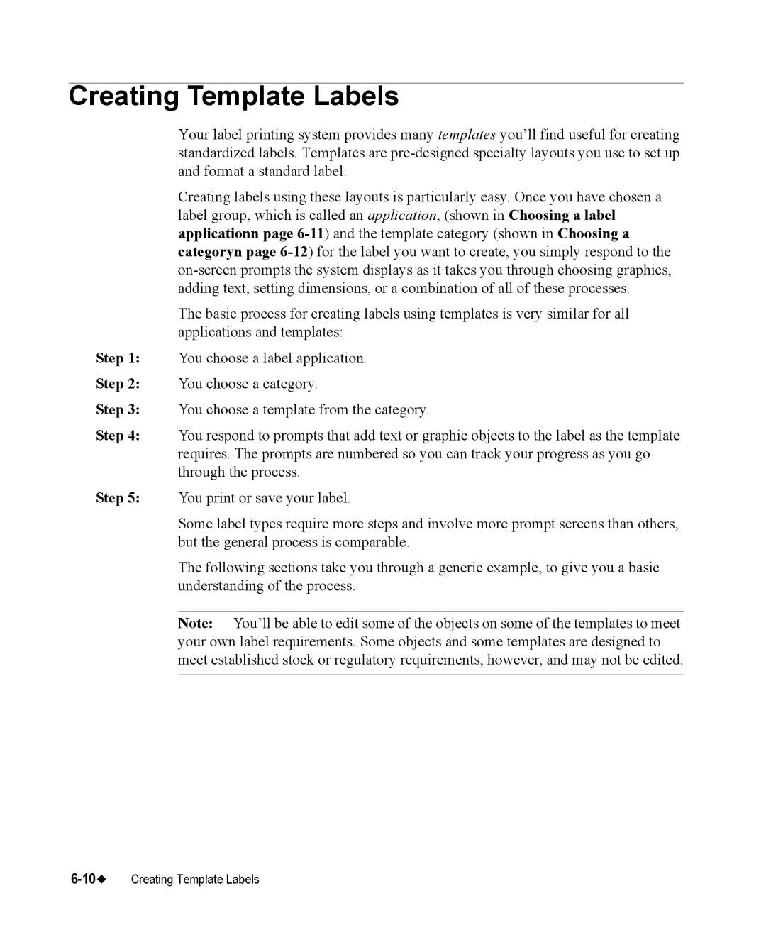 Brady 76800 manual Creating Template Labels 