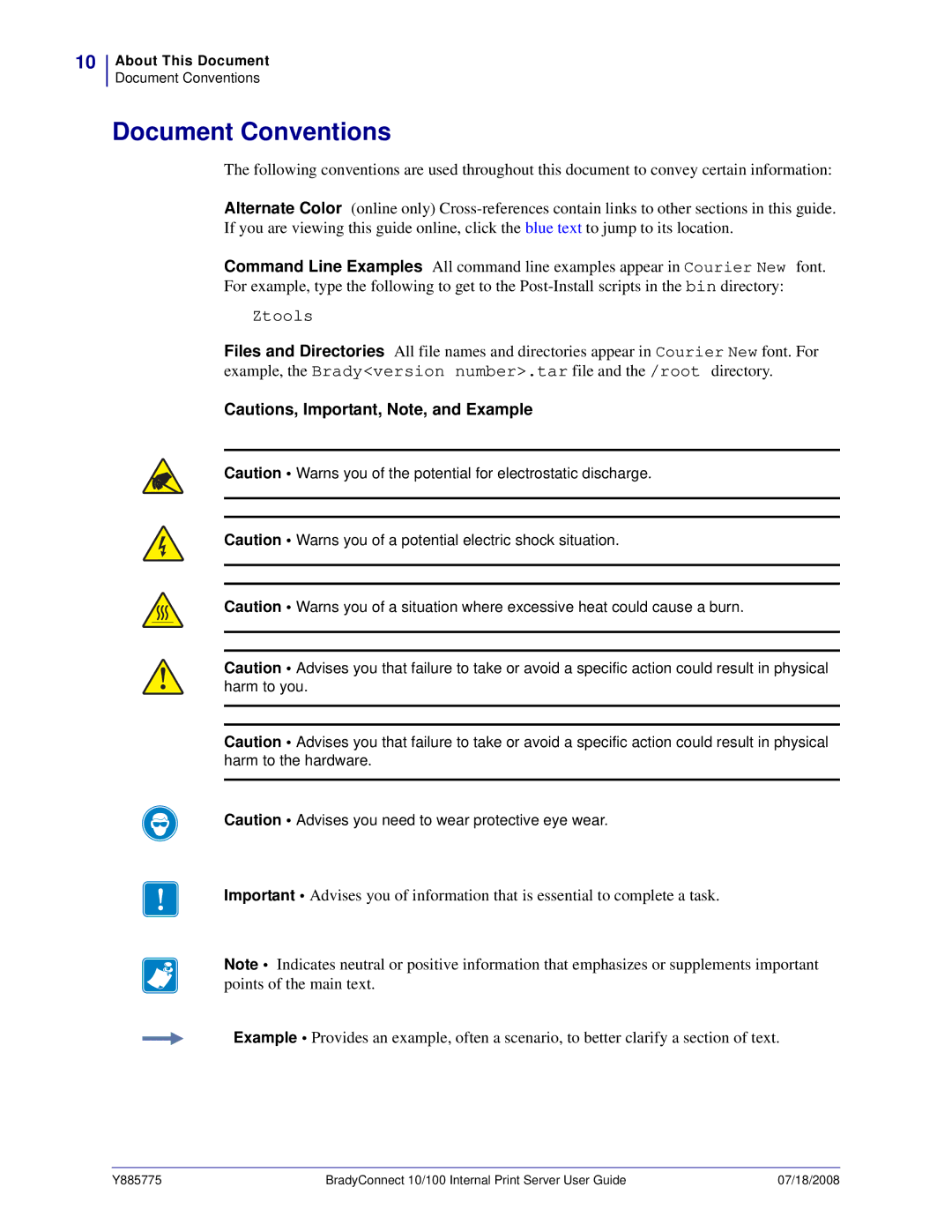 Brady BBP81 manual Document Conventions, Ztools 