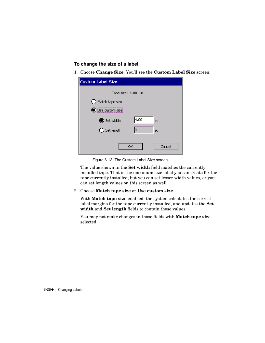 Brady label maker manual To change the size of a label, Choose Match tape size or Use custom size 