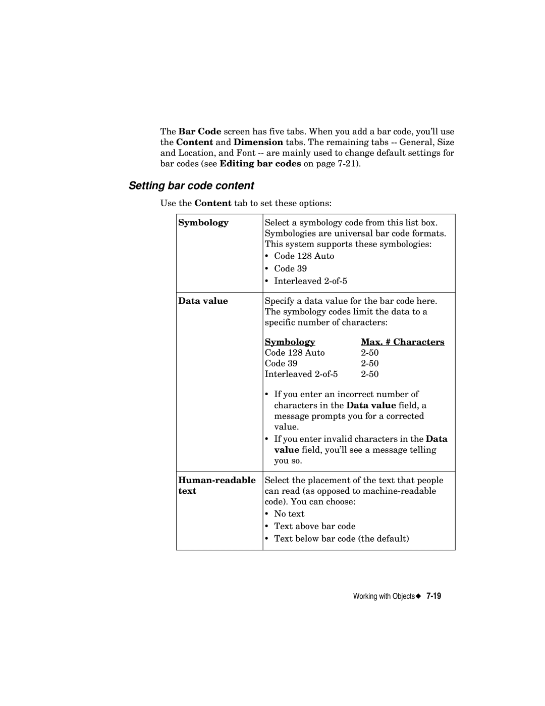 Brady label maker manual Setting bar code content 