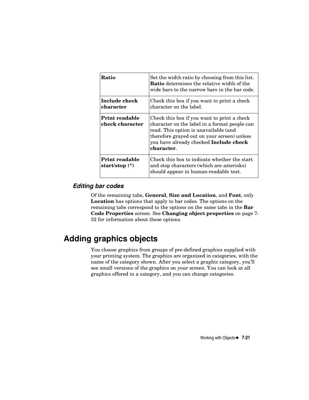 Brady label maker manual Adding graphics objects, Editing bar codes 