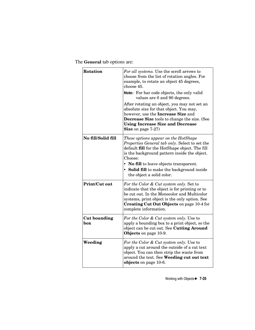 Brady label maker manual General tab options are 