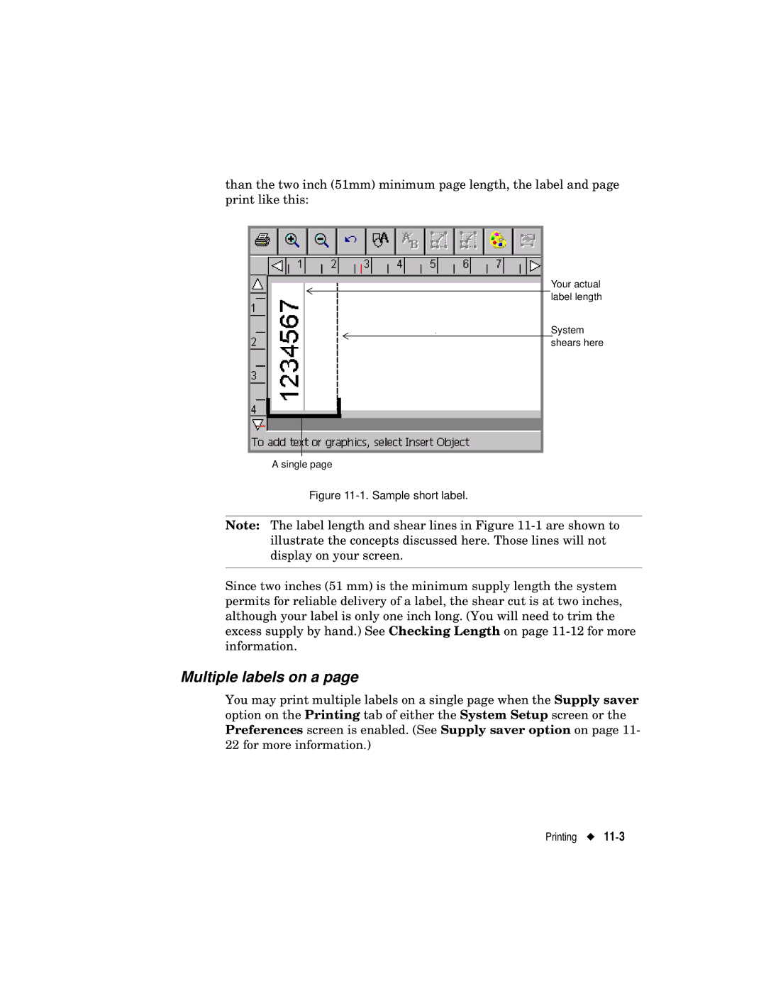 Brady label maker manual Multiple labels on a, Sample short label 