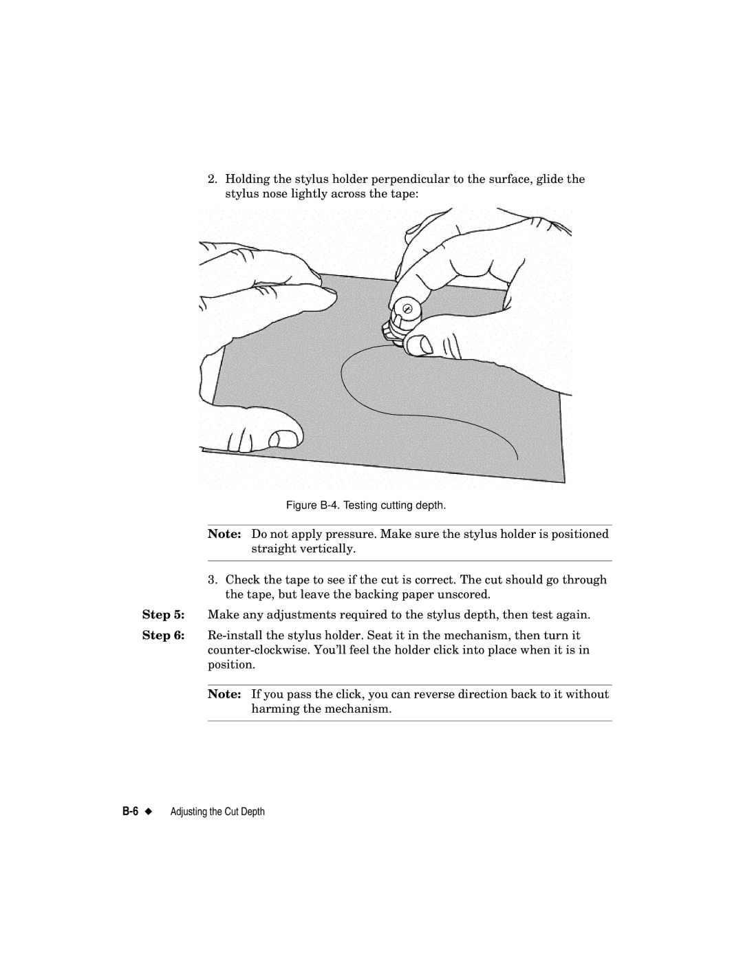 Brady label maker manual Figure B-4. Testing cutting depth 