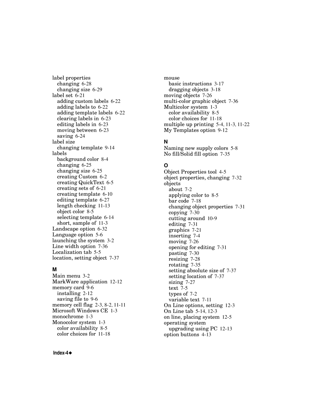 Brady label maker manual Index-4 