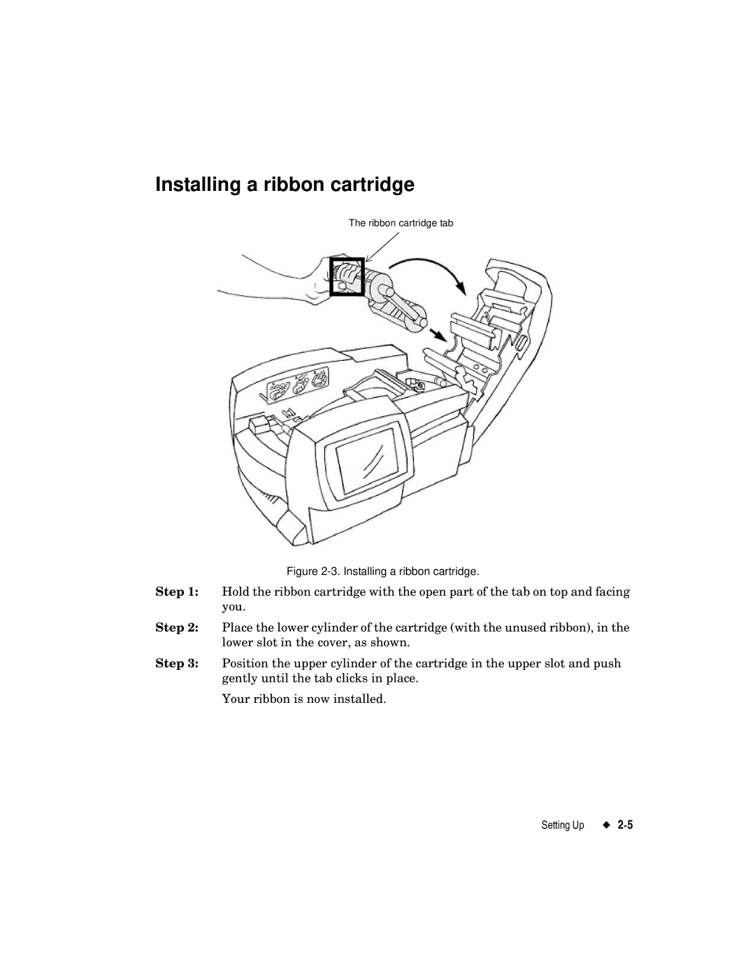 Brady label maker manual Installing a ribbon cartridge 