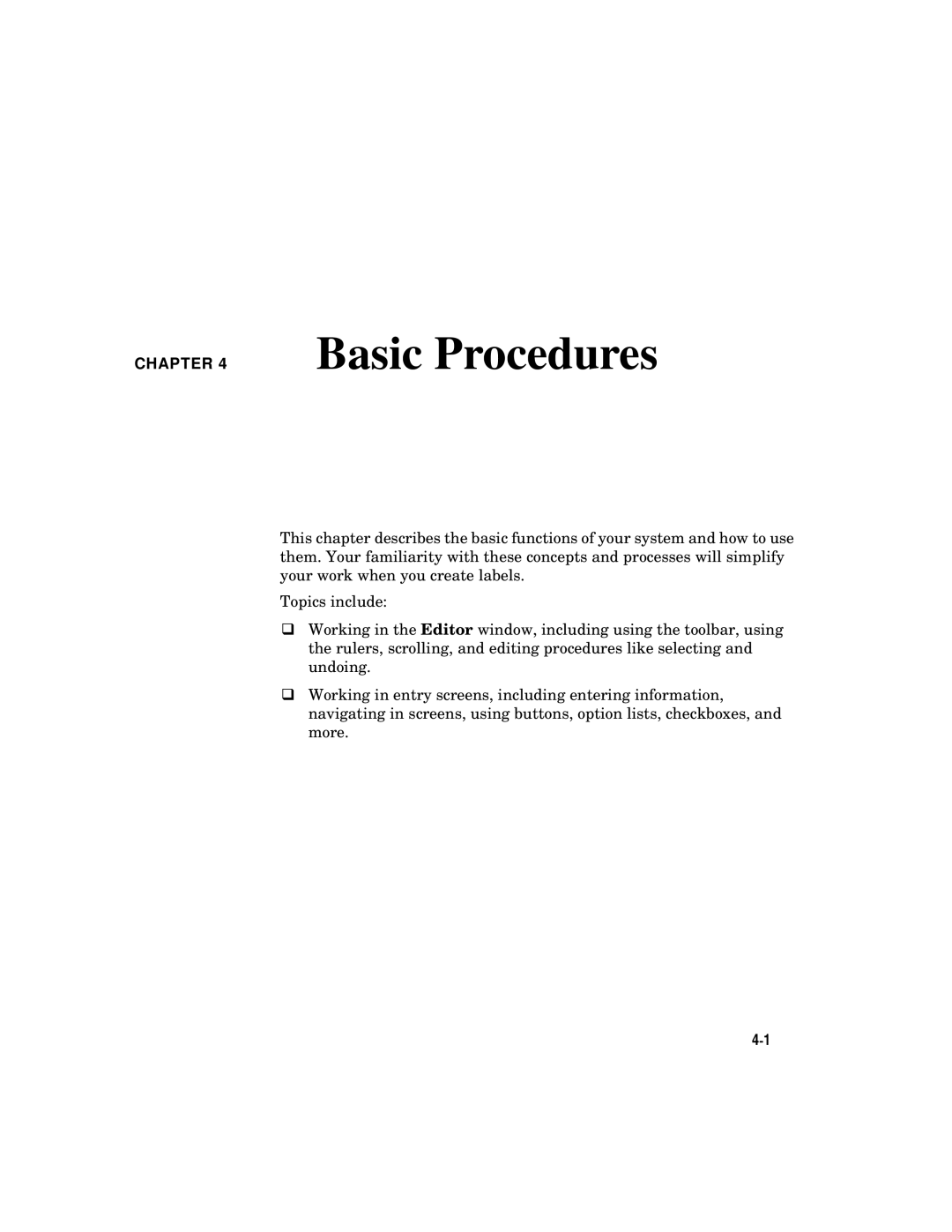 Brady label maker manual Basic Procedures 