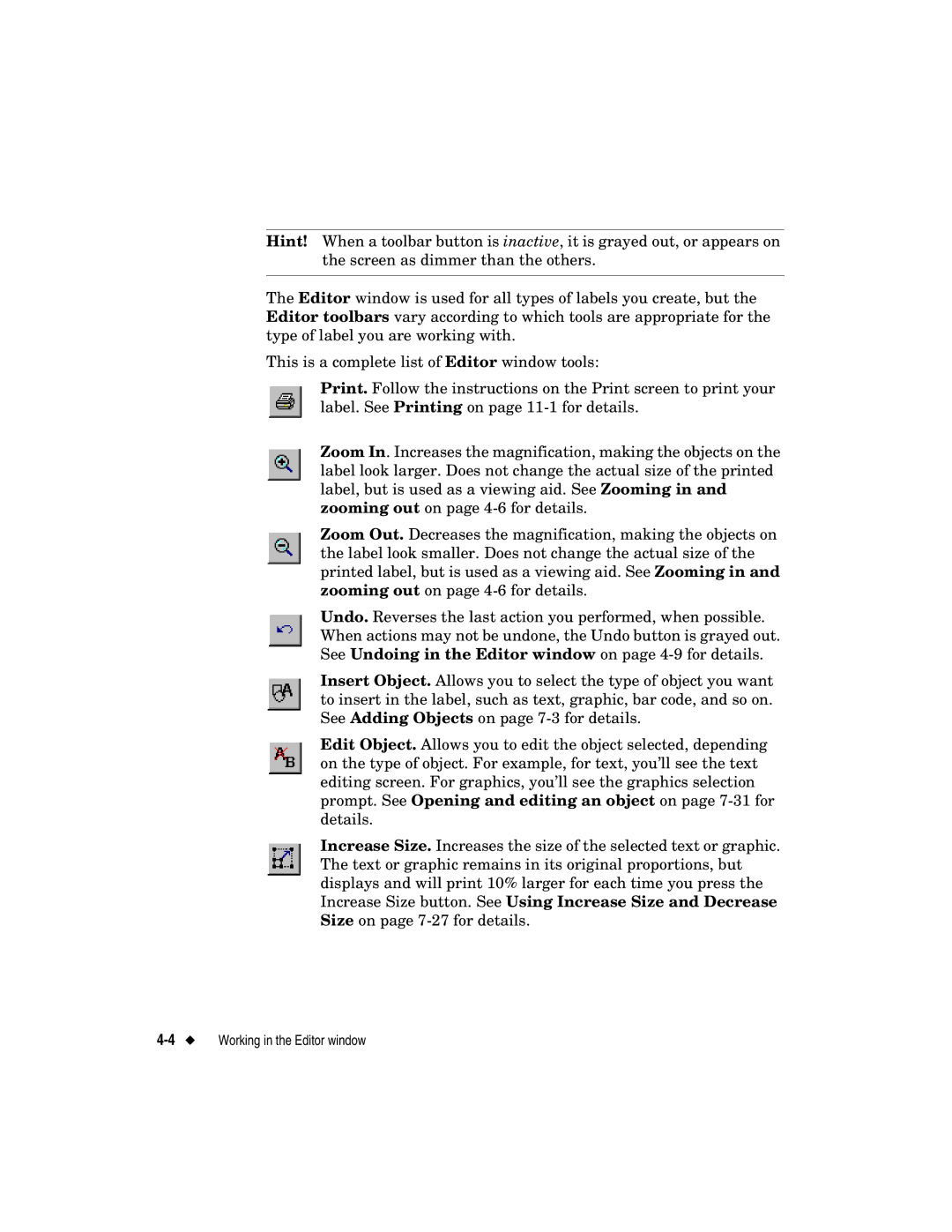 Brady label maker manual 4Working in the Editor window 