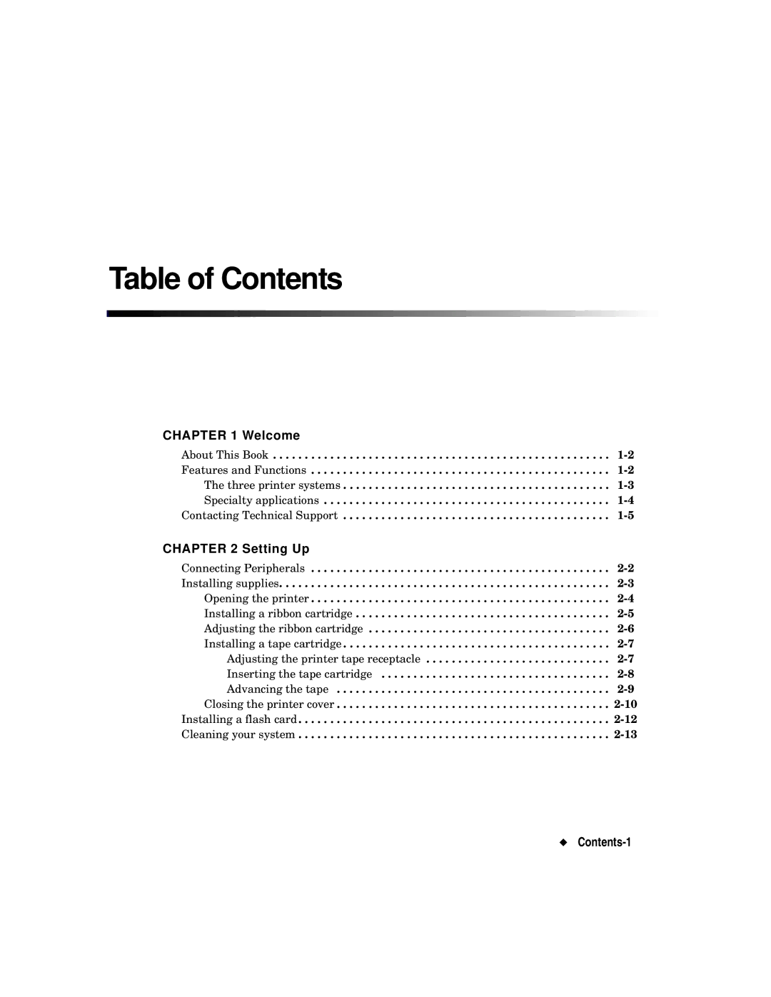 Brady label maker manual Table of Contents 