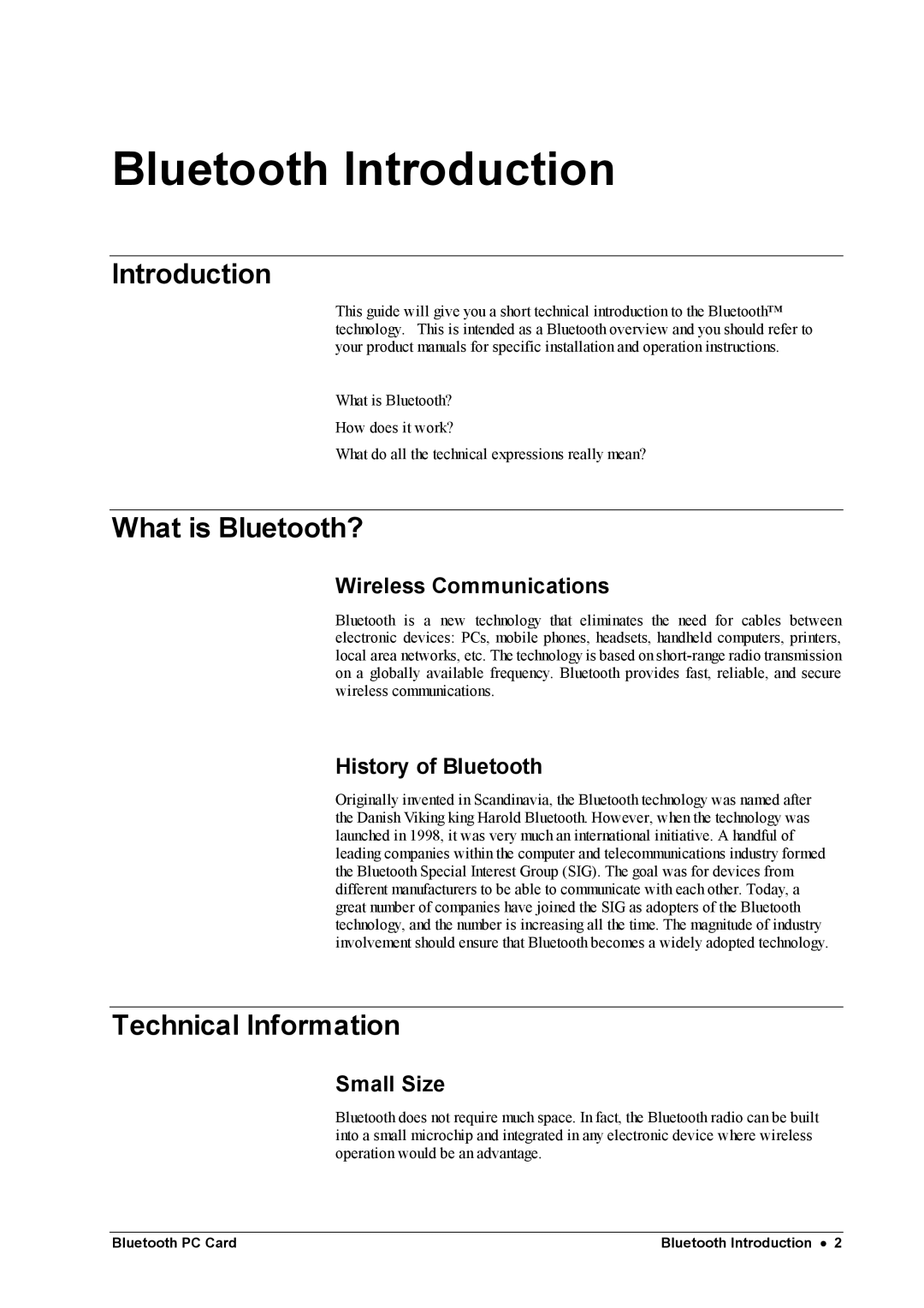 Brainboxes BL500 manual Bluetooth Introduction, What is Bluetooth?, Technical Information 