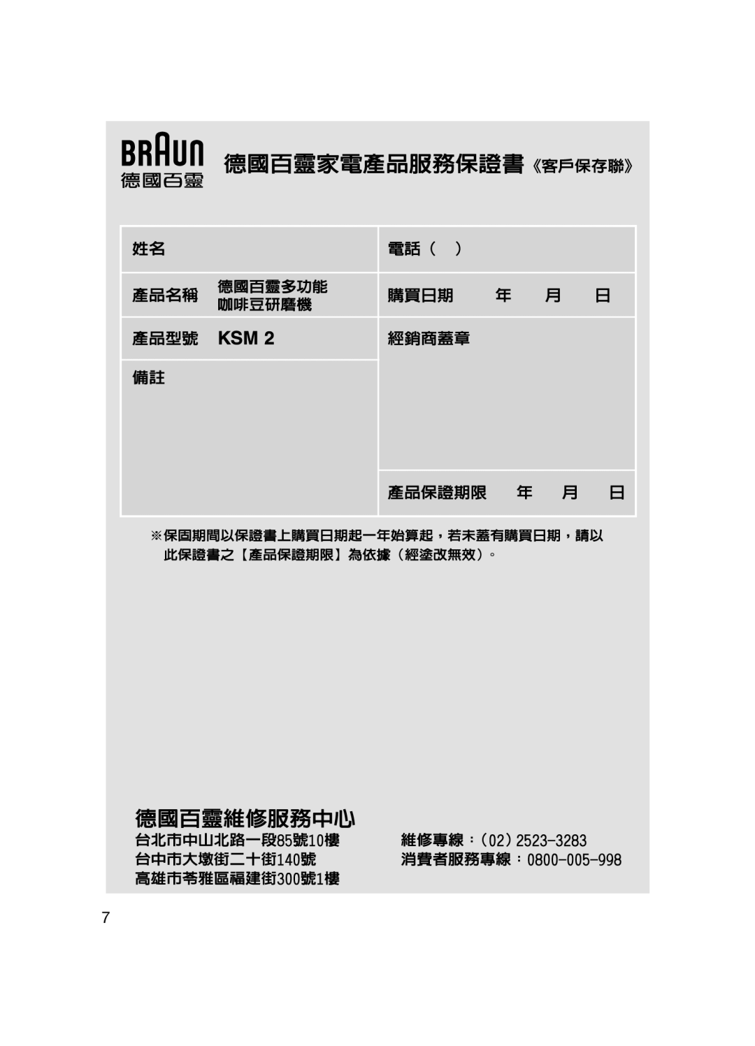 Braun 1440 manual 