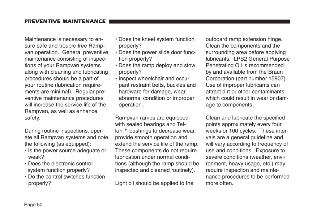 Braun 32899 Rev A manual Preventive Maintenance 