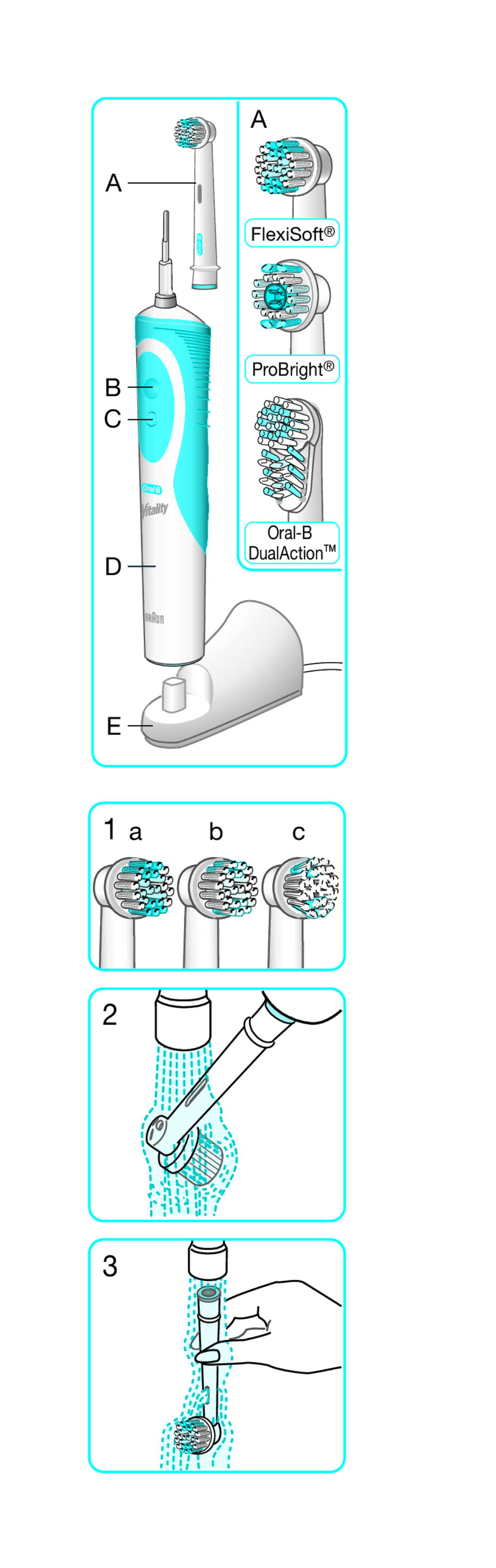 Braun 3709 Series manual FlexiSoft ProBright Oral-B DualActionTM 