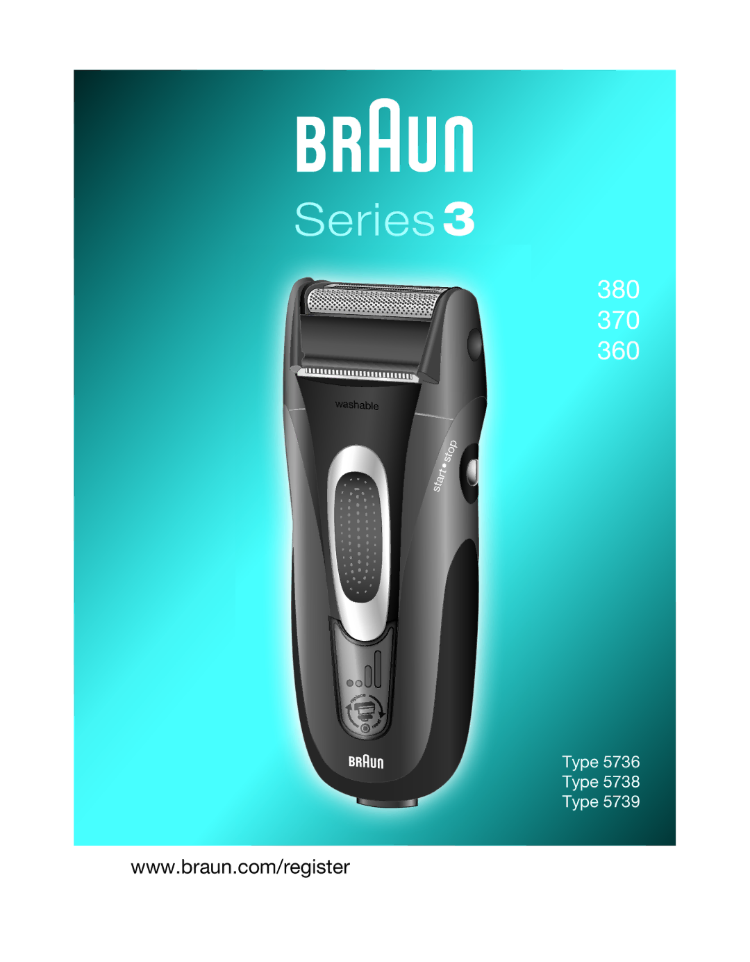 Braun 360, 380 manual Series 