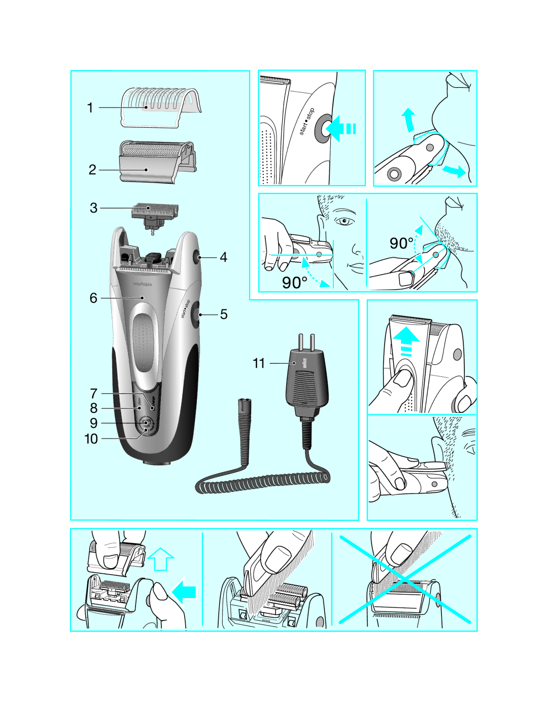 Braun 390 cc manual Washable 