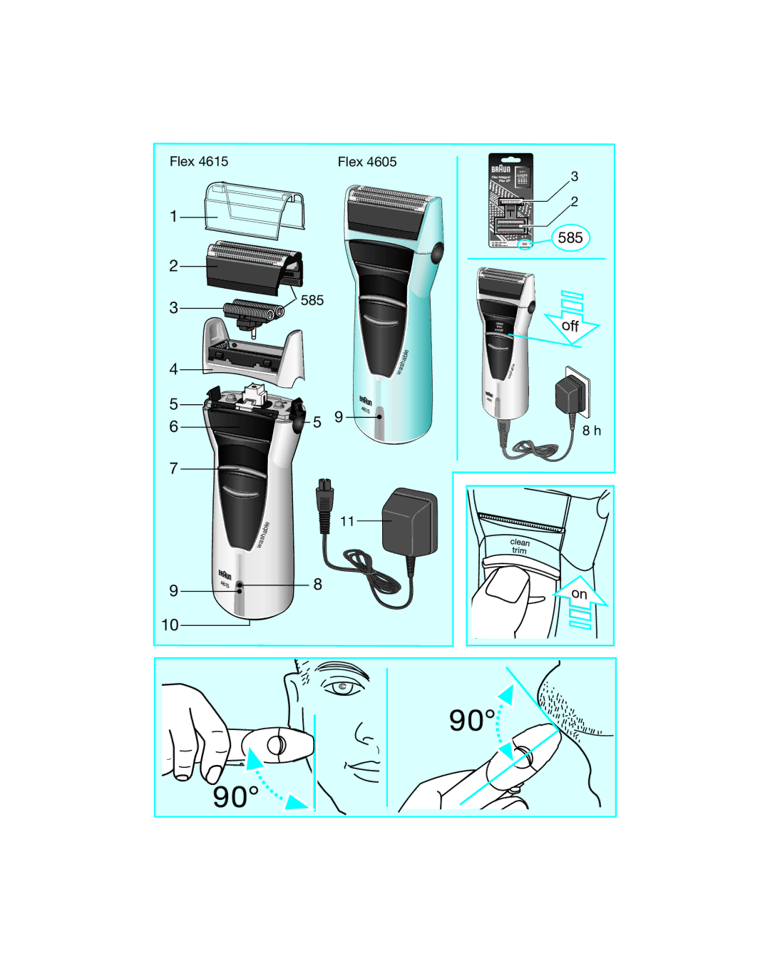 Braun 4615, 4605 manual Off 