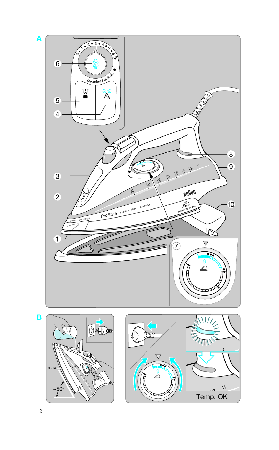 Braun 4661 manual Temp. OK 