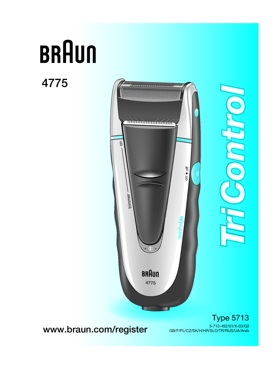 Braun 4775 manual Control 